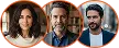 Avatars van tevreden AI Invest Maximum gebruikers